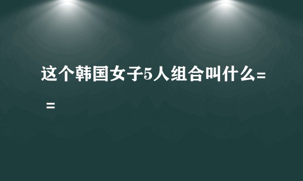 这个韩国女子5人组合叫什么= =