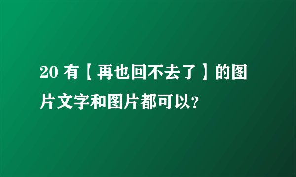 20 有【再也回不去了】的图片文字和图片都可以？
