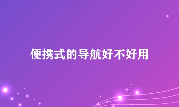 便携式的导航好不好用