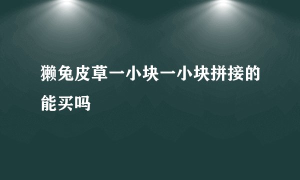 獭兔皮草一小块一小块拼接的能买吗