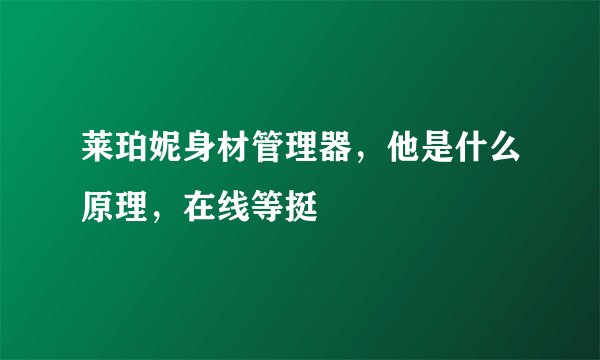 莱珀妮身材管理器，他是什么原理，在线等挺