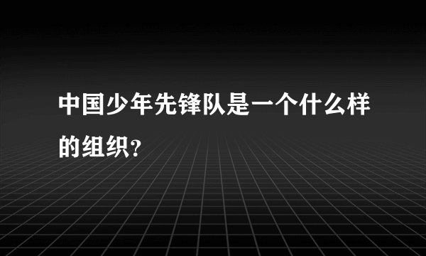 中国少年先锋队是一个什么样的组织?