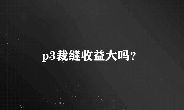 p3裁缝收益大吗?