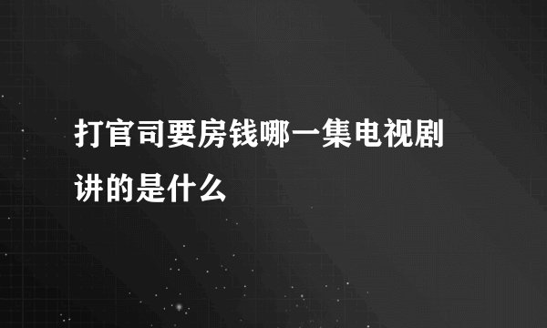 打官司要房钱哪一集电视剧 讲的是什么