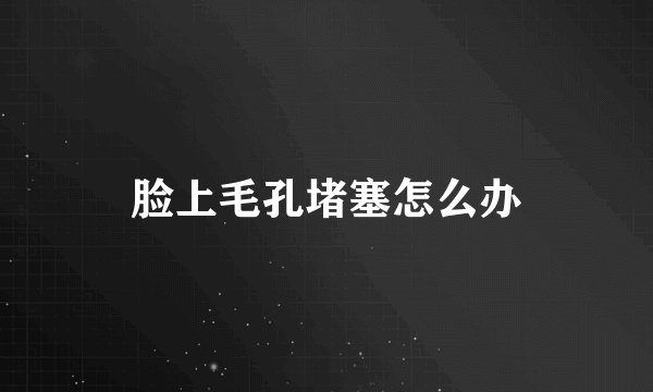脸上毛孔堵塞怎么办