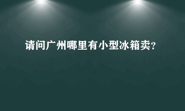 请问广州哪里有小型冰箱卖？