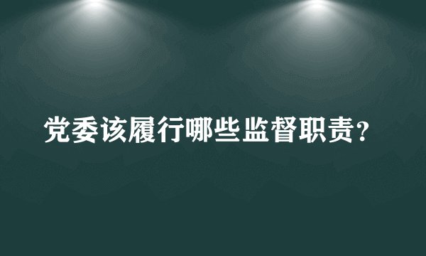 党委该履行哪些监督职责？