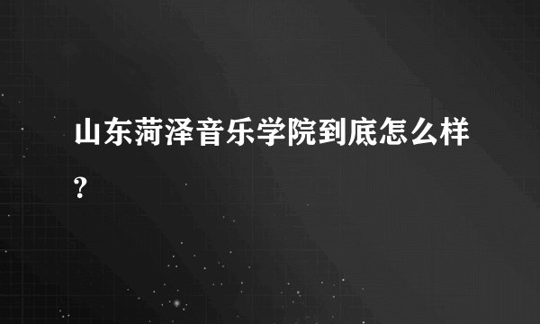 山东菏泽音乐学院到底怎么样？
