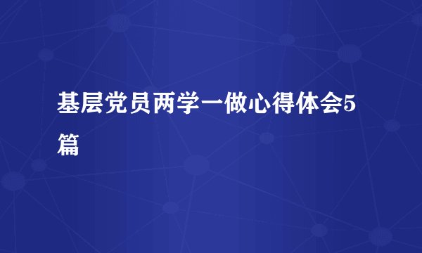 基层党员两学一做心得体会5篇