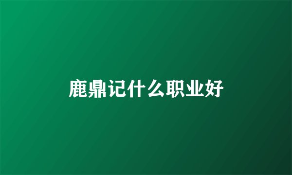 鹿鼎记什么职业好