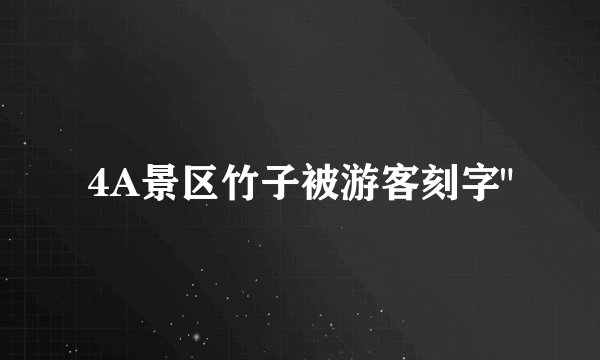 4A景区竹子被游客刻字