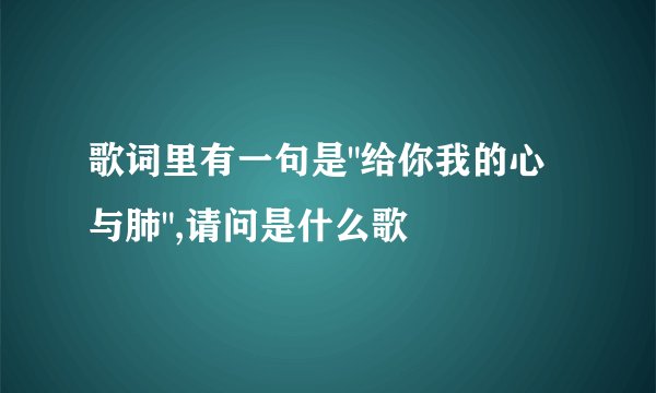 歌词里有一句是