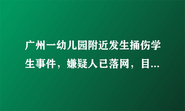 广州一幼儿园附近发生捅伤学生事件，嫌疑人已落网，目前情况如何？