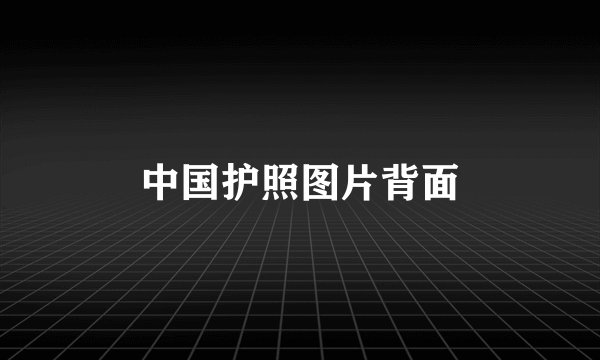 中国护照图片背面
