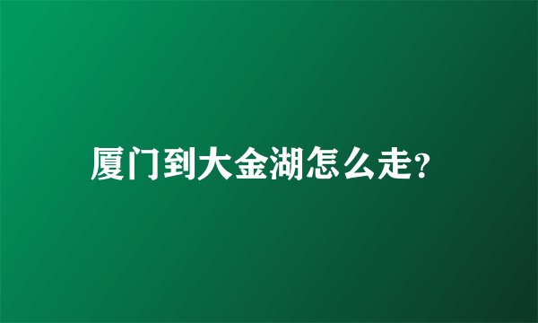 厦门到大金湖怎么走？