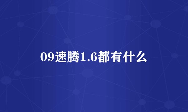 09速腾1.6都有什么