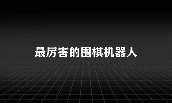 最厉害的围棋机器人