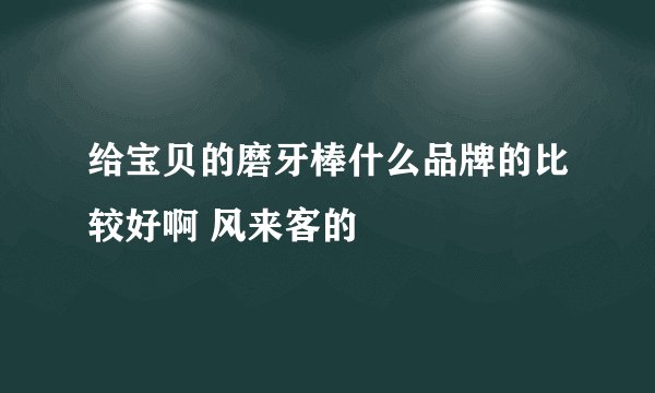 给宝贝的磨牙棒什么品牌的比较好啊 风来客的