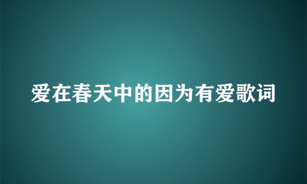 爱在春天中的因为有爱歌词