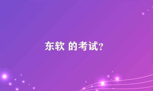 东软 的考试？