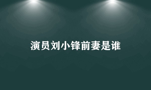 演员刘小锋前妻是谁