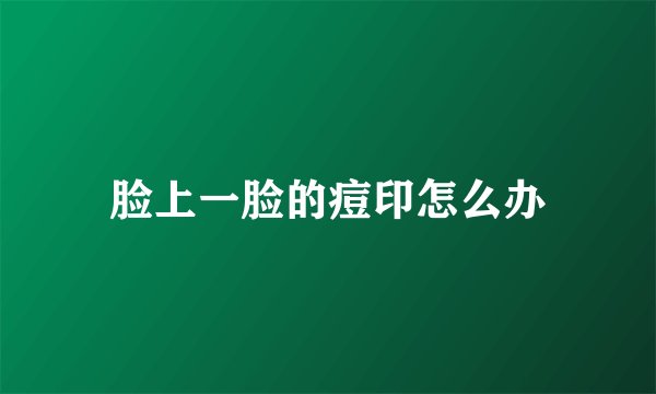 脸上一脸的痘印怎么办