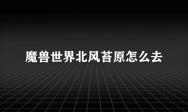 魔兽世界北风苔原怎么去