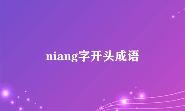 niang字开头成语