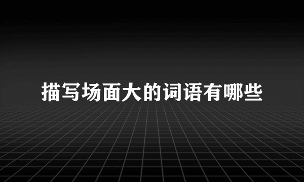 描写场面大的词语有哪些