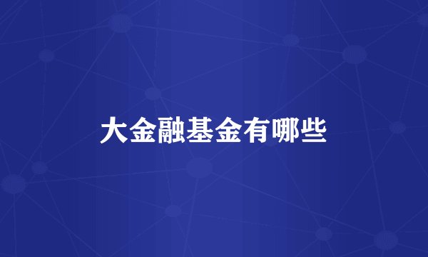 大金融基金有哪些