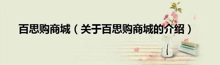 百思购商城（关于百思购商城的介绍）