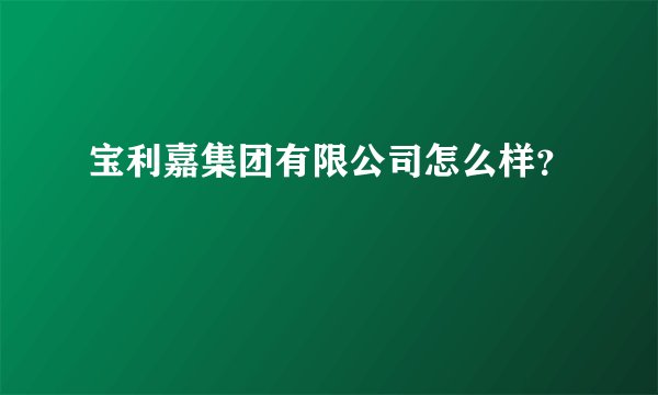 宝利嘉集团有限公司怎么样?