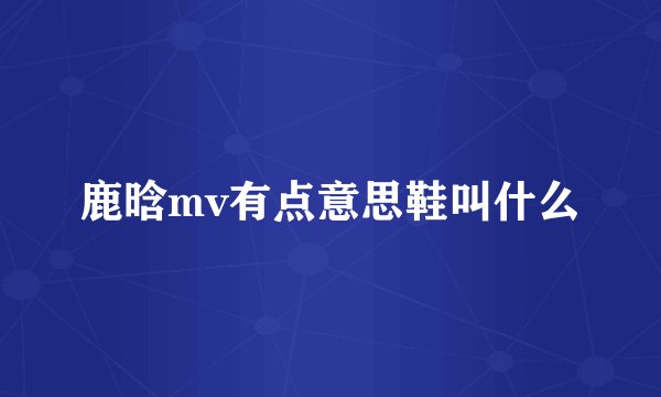 鹿晗mv有点意思鞋叫什么