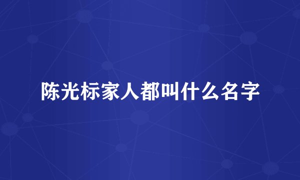 陈光标家人都叫什么名字