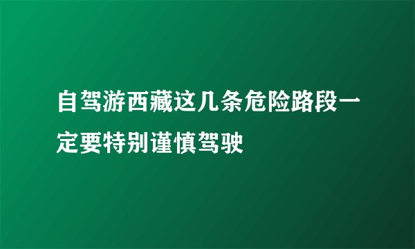 自驾游西藏这几条危险路段一定要特别谨慎驾驶