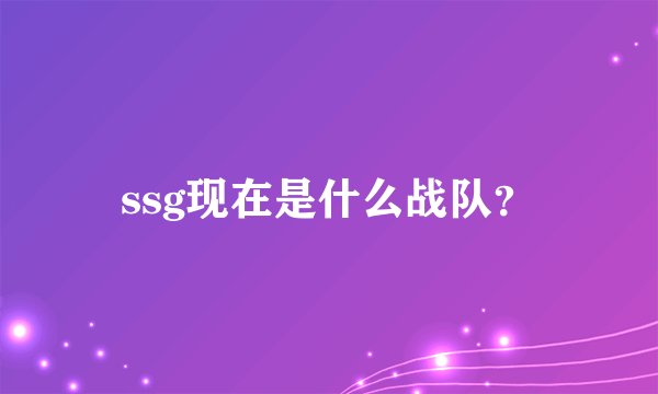 ssg现在是什么战队？