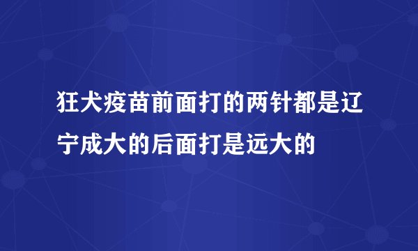 狂犬疫苗前面打的两针都是辽宁成大的后面打是远大的