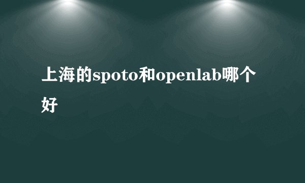 上海的spoto和openlab哪个好