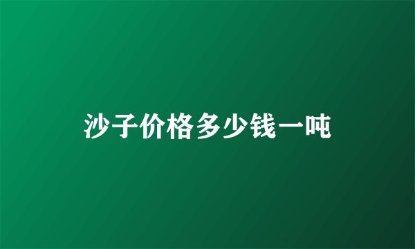 沙子价格多少钱一吨