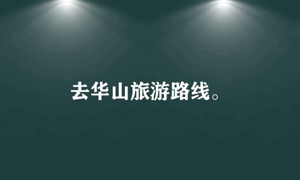 去华山旅游路线。