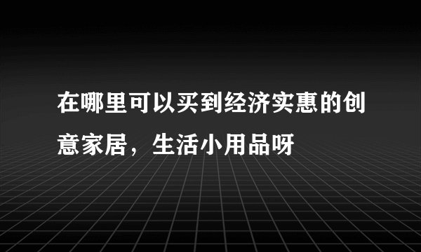 在哪里可以买到经济实惠的创意家居，生活小用品呀
