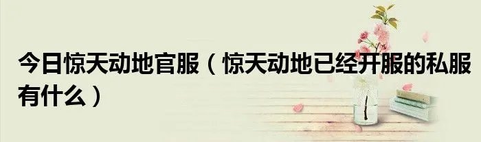 今日惊天动地官服（惊天动地已经开服的私服有什么）