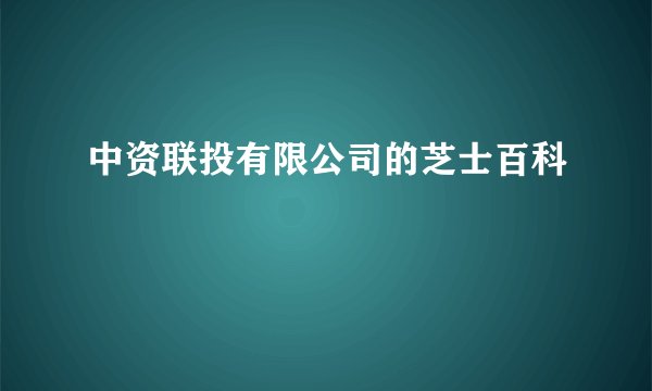 中资联投有限公司的芝士百科