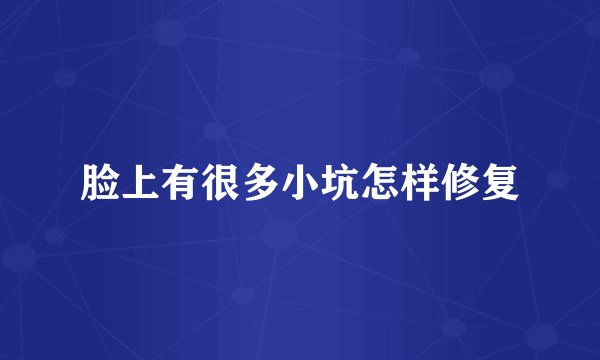 脸上有很多小坑怎样修复