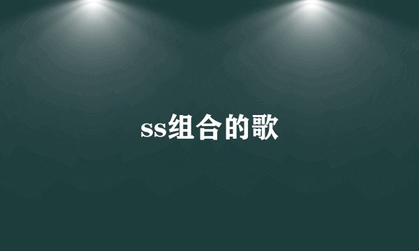 ss组合的歌