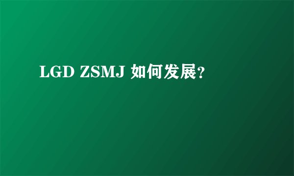 LGD ZSMJ 如何发展？