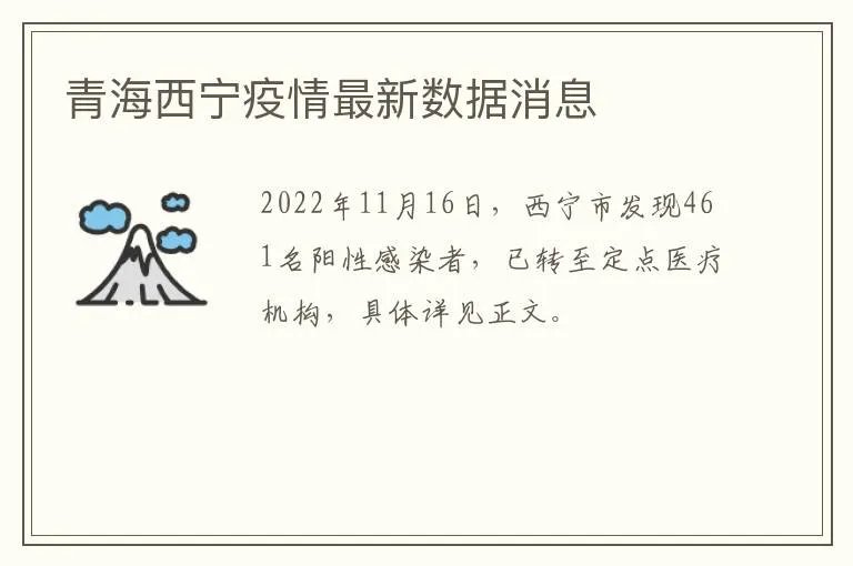 青海西宁疫情最新数据消息