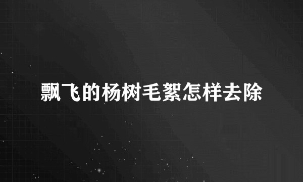 飘飞的杨树毛絮怎样去除