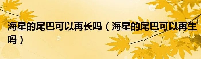 海星的尾巴可以再长吗（海星的尾巴可以再生吗）