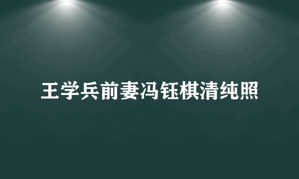 王学兵前妻冯钰棋清纯照